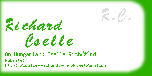 richard cselle business card